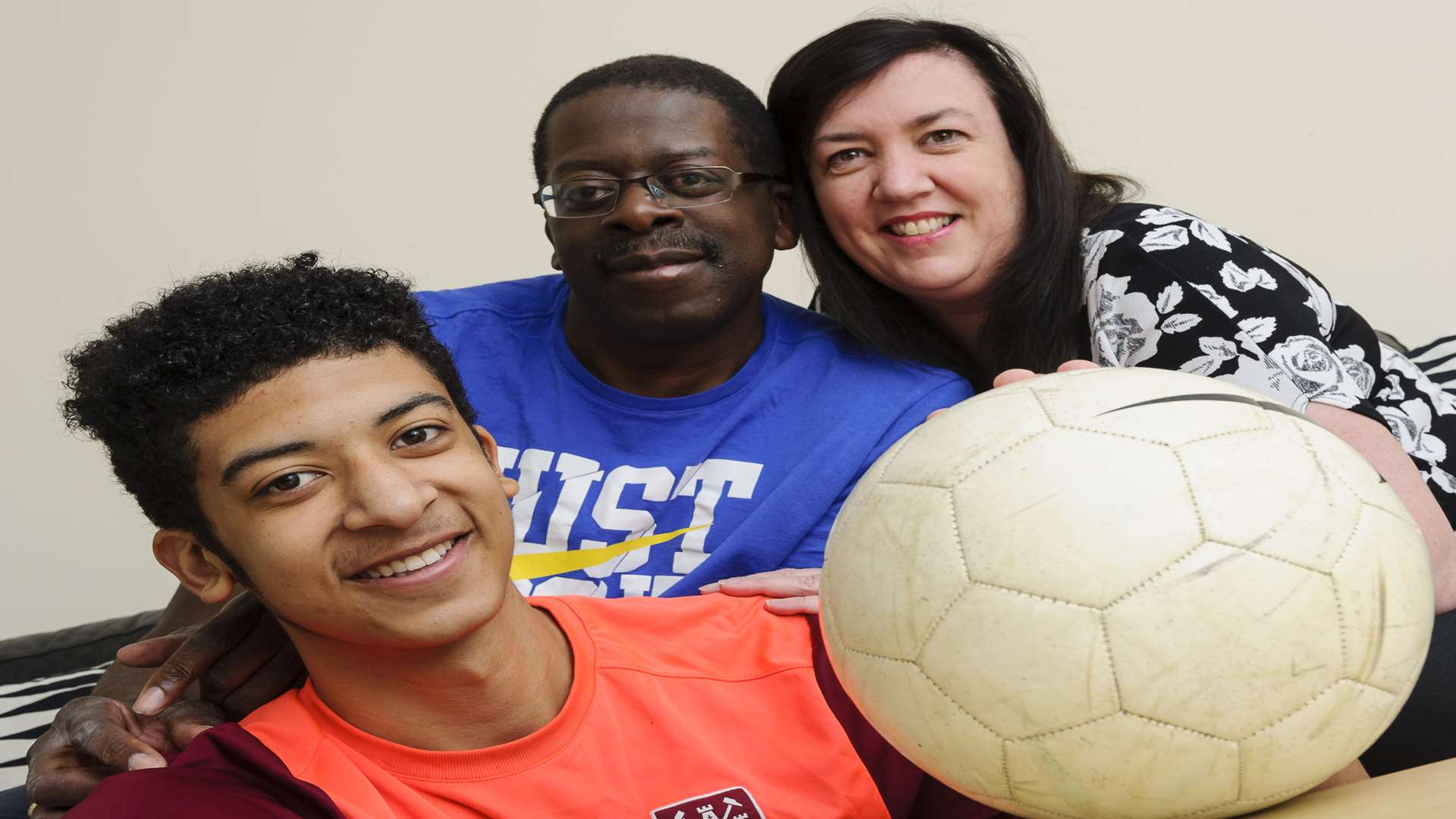 Cameron Anderson, 19, with Mo Anderson and Jackie Lafferty.