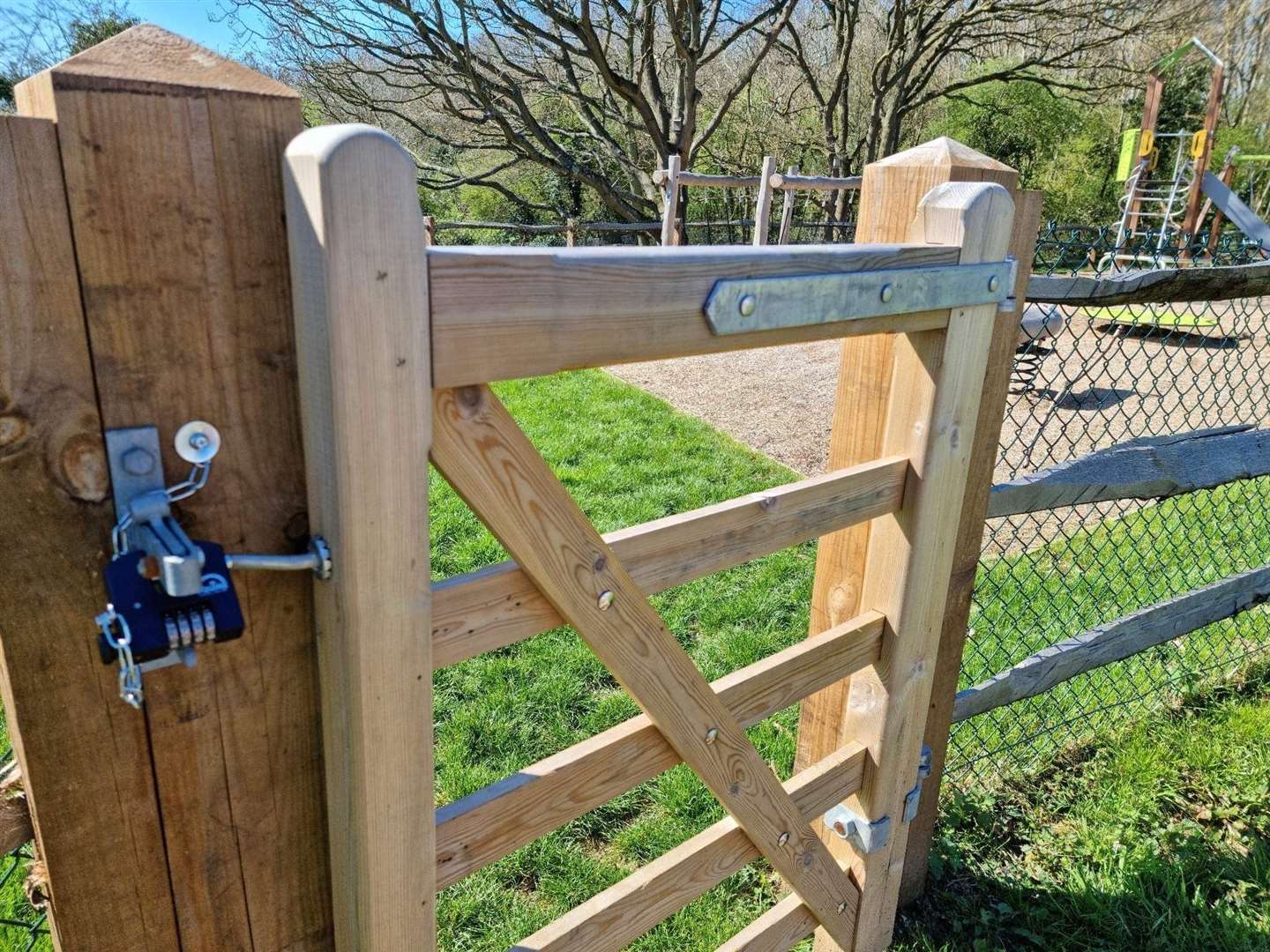 The children's play park at the Riverbourne housing estate has been locked to members of the public. Picture: Sara Elsayed