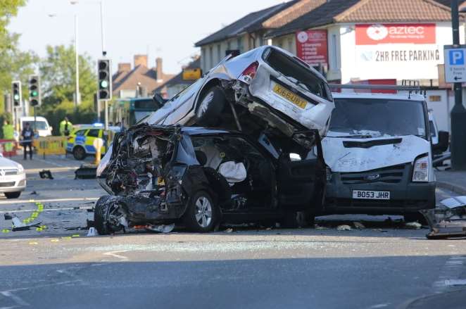 The pile up in Southborough. Picture: Martin Apps