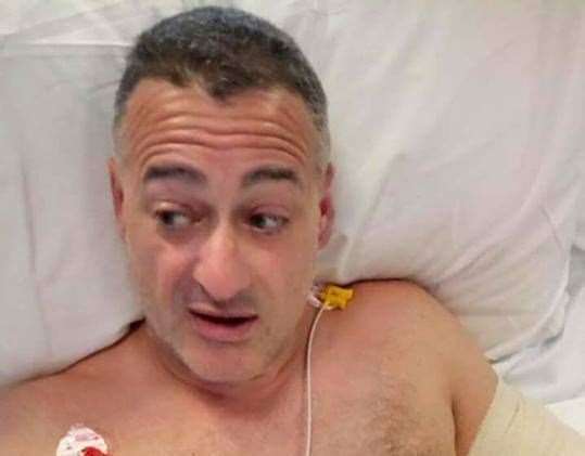 Roy Larner in hospital after the terror attack in 2017