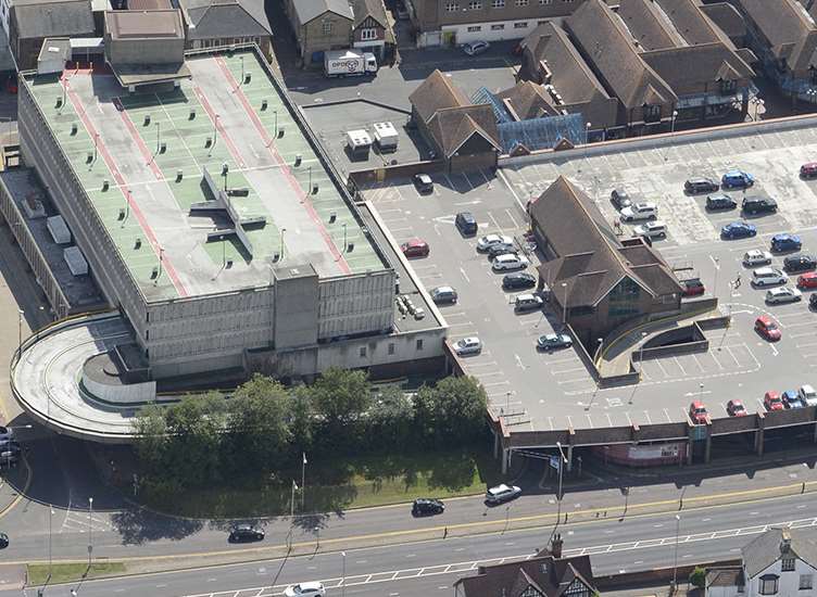 The Park Mall car park in Edinburgh Road, Ashford. Picture: Simon Burchett