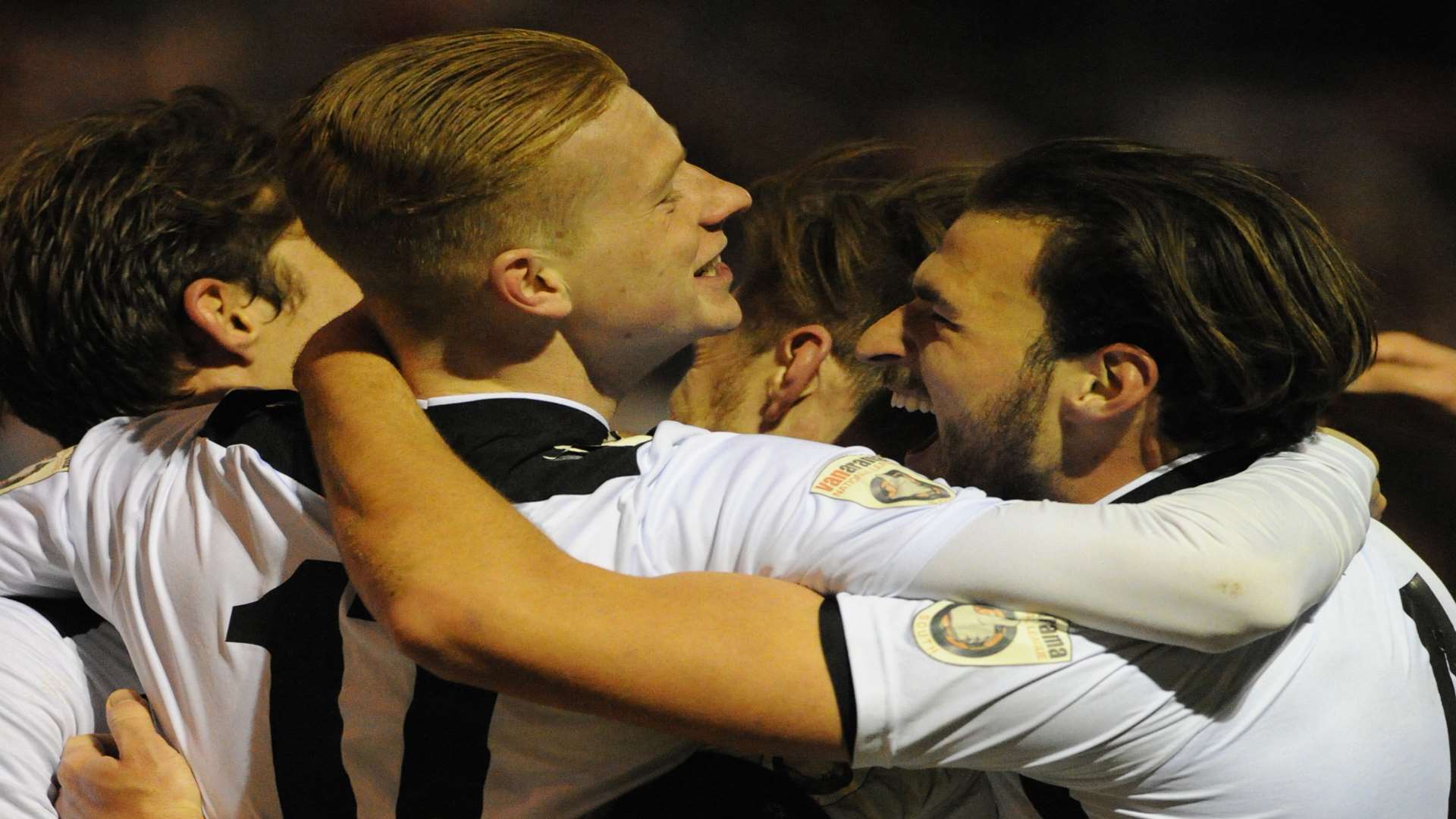 Ben Francis takes the congratulations of his team-mates Picture: Steve Crispe