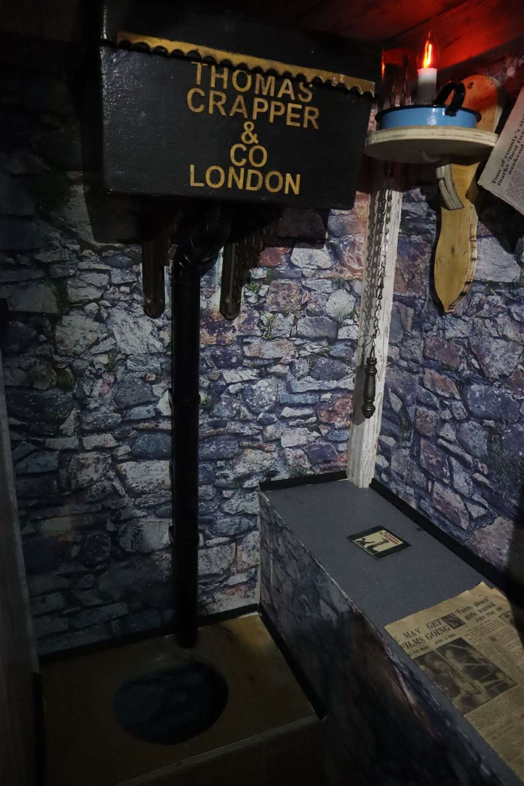 Inside the outside toilet. Note there was no light at night- just a candle. Travel back in time at the Blue Town Heritage Centre on Sheppey housed upstairs at the Criterion Theatre