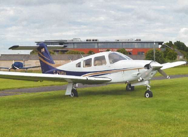 The plane landed at Rochester Airport.