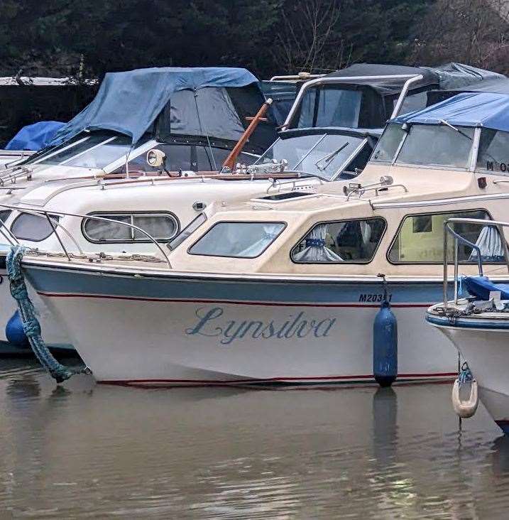 The boat named Lynsilva was moored by the steps of Earl Street in Maidstone. Picture: Philip Tucker