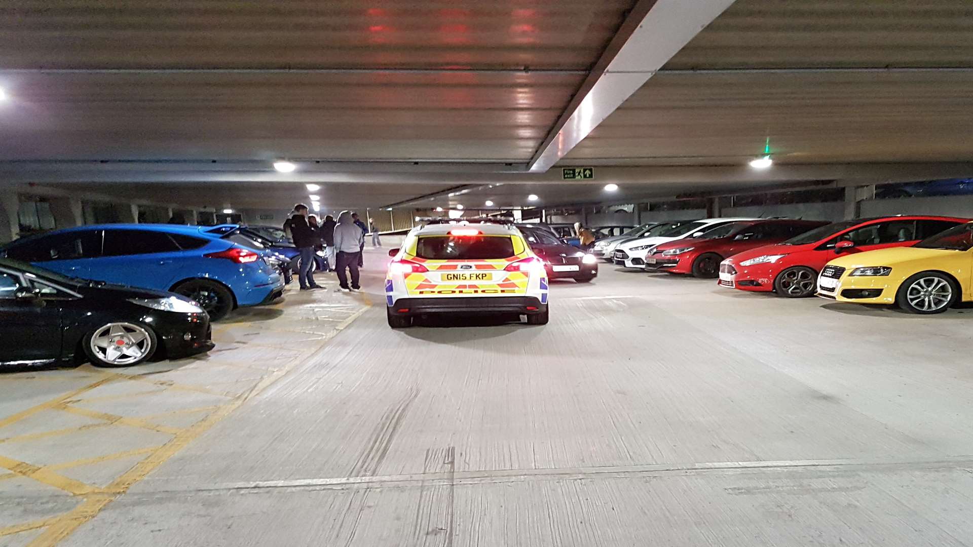 Police attended to disperse the cars from Rochester Riverside car park