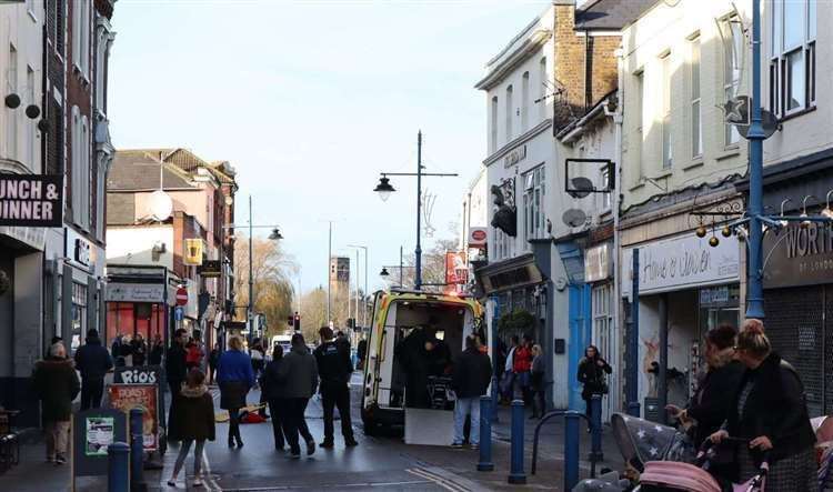 Police were on patrol in Sheerness High Street last Monday. Stock image