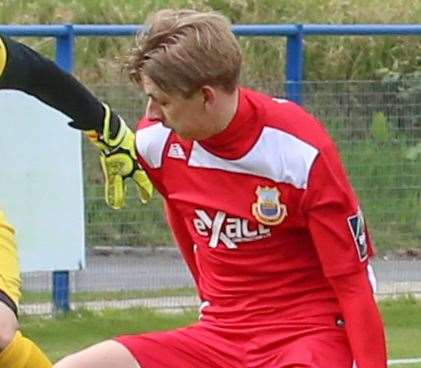 Harry Stannard in action for Whitstable against Haywards Heath