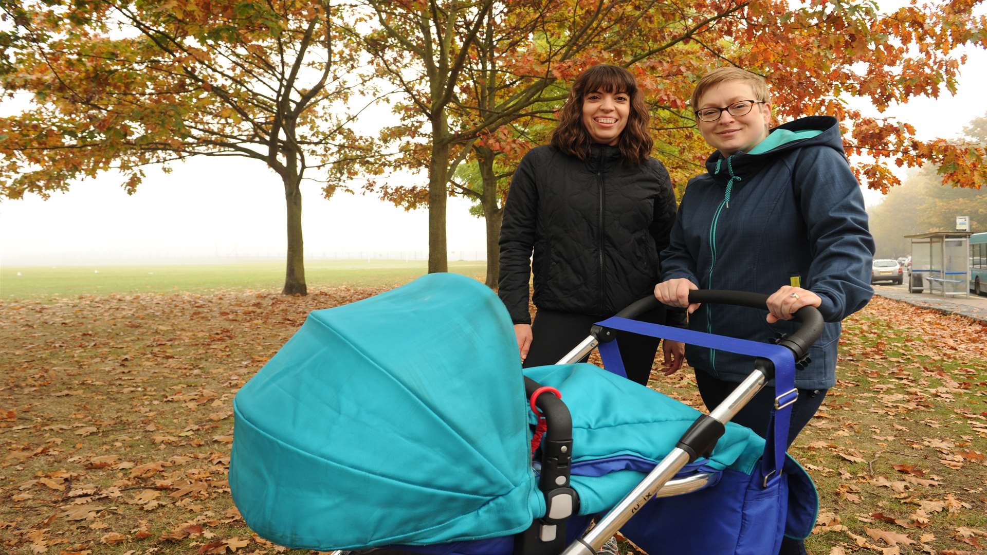 Strong Mama founder Veronika Chromkova and mum Natalie Clark at Great Lines Heritage Park