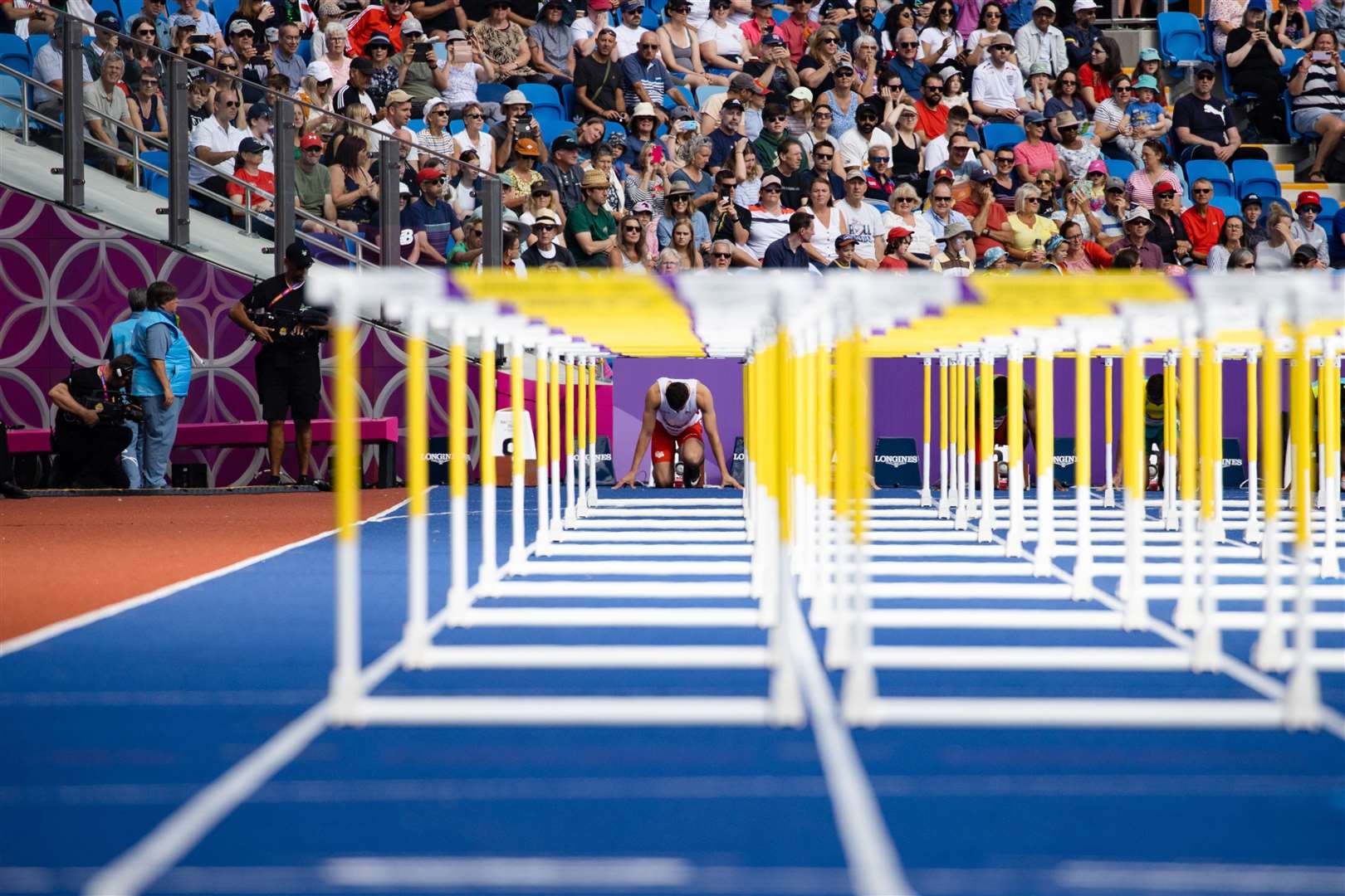 Tonbridge decathlete Harry Kendall competing in the 110m hurdles Picture: Team England (58478879)