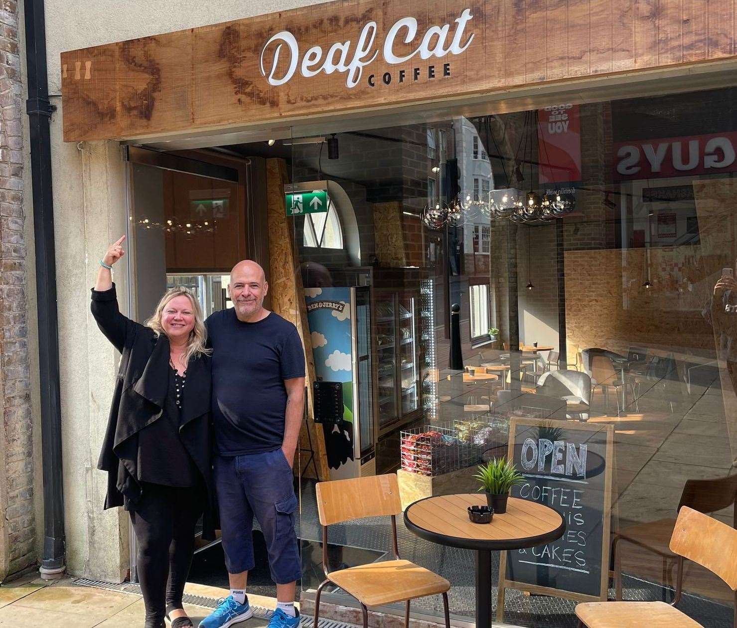 Kevan Middleton and Michelle Woodland at Deaf Cat Coffee Maidstone