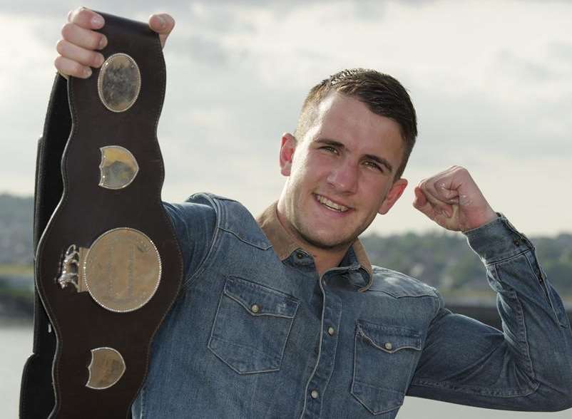 Adam Dingsdale with his Southern Area belt Picture: Andy Payton