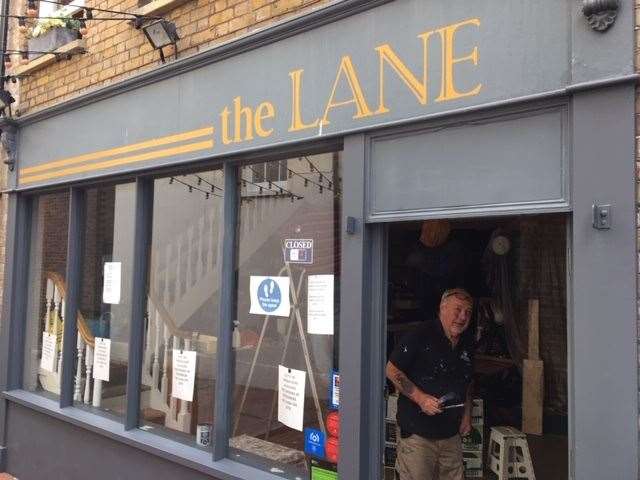 Here's dad getting The Lane spick and span for reopening