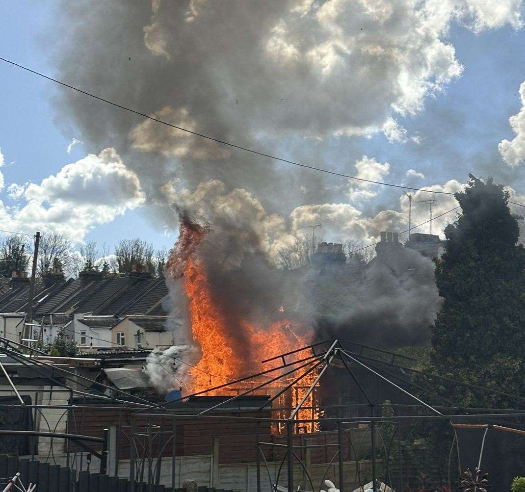 More of the flames that damaged the entire garden. Photo: Adam Hetherington