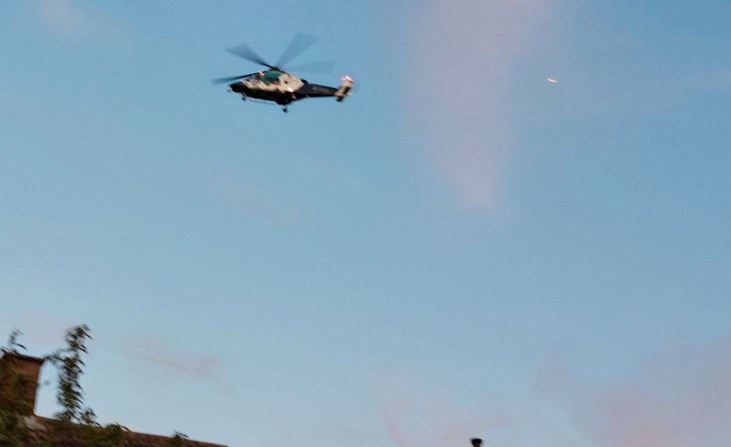 The air ambulance was seen taking off from behind houses in Beaconsfield Road, Canterbury