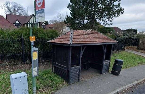 The bus shelter before it was set alight. Picture: Google Maps