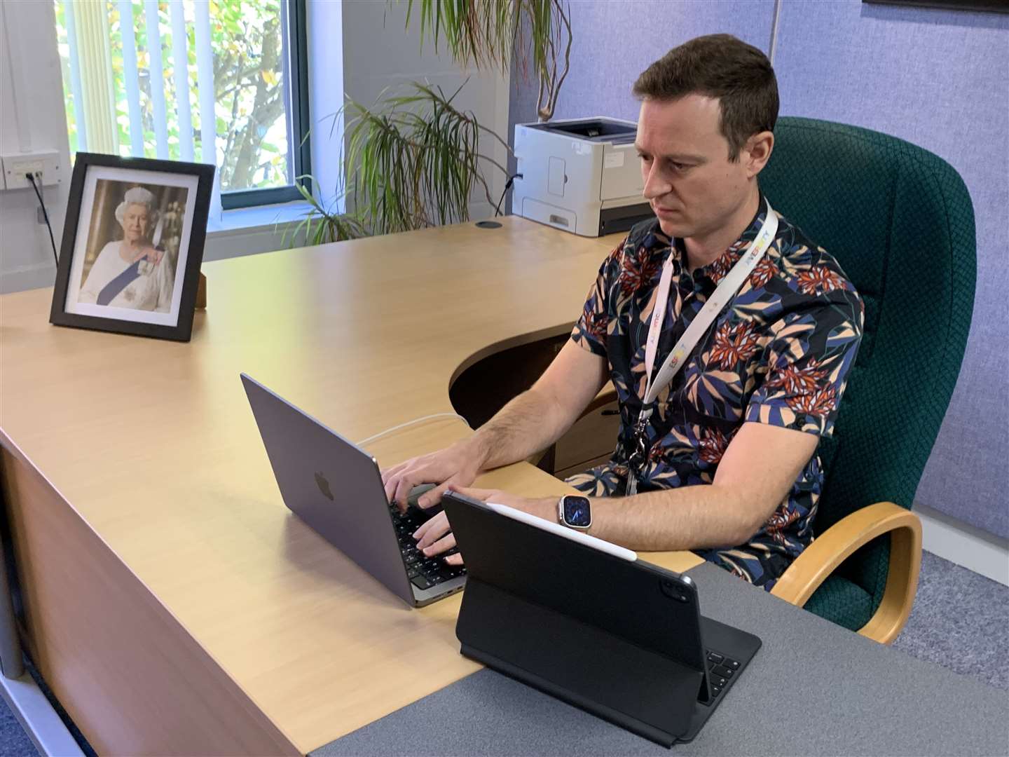 Cllr Fitter-Harding in his cabinet office at the council headquarters