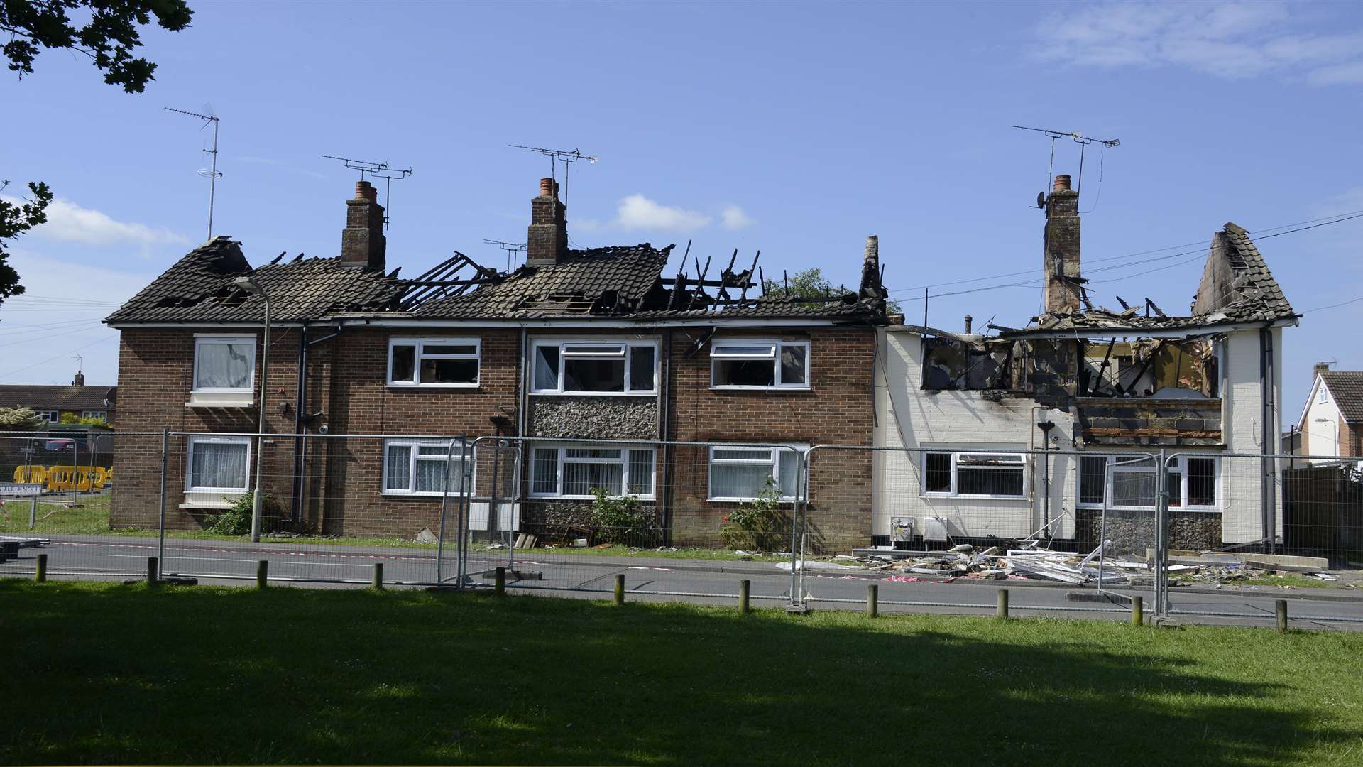 The badly damaged properties in Oak Tree Road have been demolished and replaced