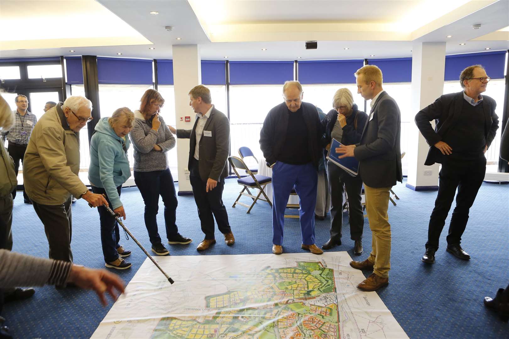 Residents ask questions about what Otterpool Park could be like at the public consultation at the Channel Suite. Picture: Andy Jones