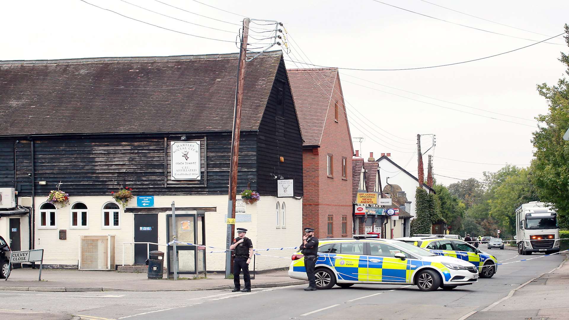 Police officers at the scene. Picture: Phil Lee