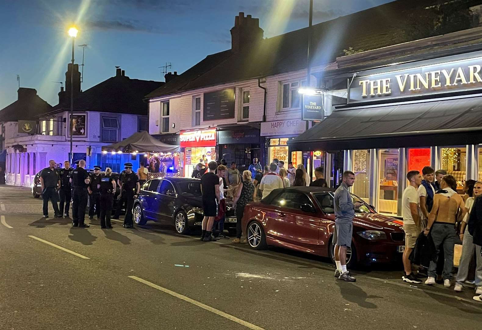 Police attended The Vineyard pub in Sittingbourne