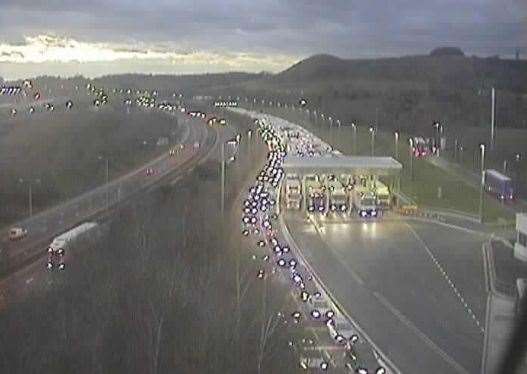 Long queues are building at the Eurotunnel terminal