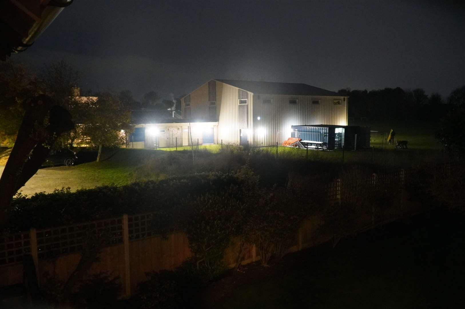 The lights were originally meant to only be motion activated, but Upton Junior School has them on a timer until 10pm every night