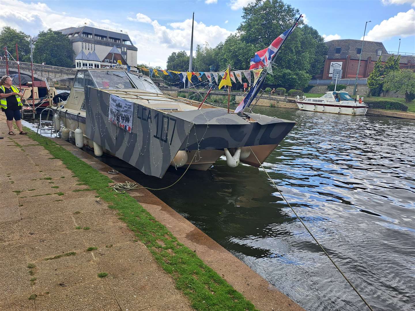 Maidstone River Festival: a boat dressed as a landing craft