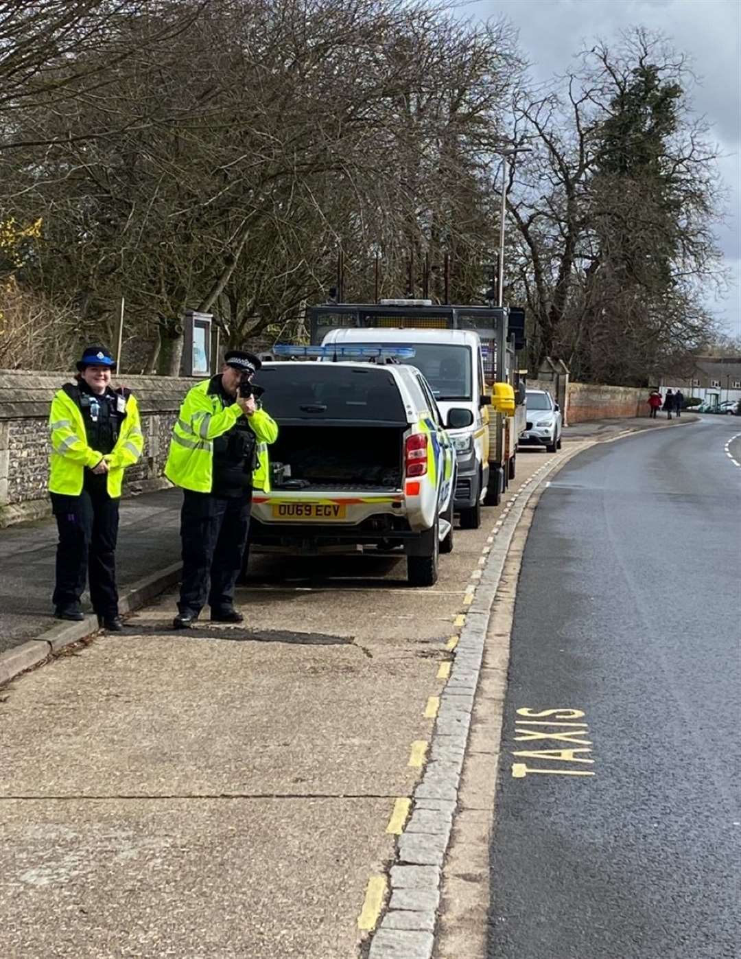 Police Camera Unit lined up to catch people disrespecting road laws. Picture: TVP.