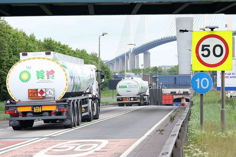 The incident happened near the Dartford Tunnel.