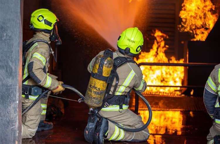 Firefighters tackled a blaze in Detling Aerodrome industrial estate. Stock image