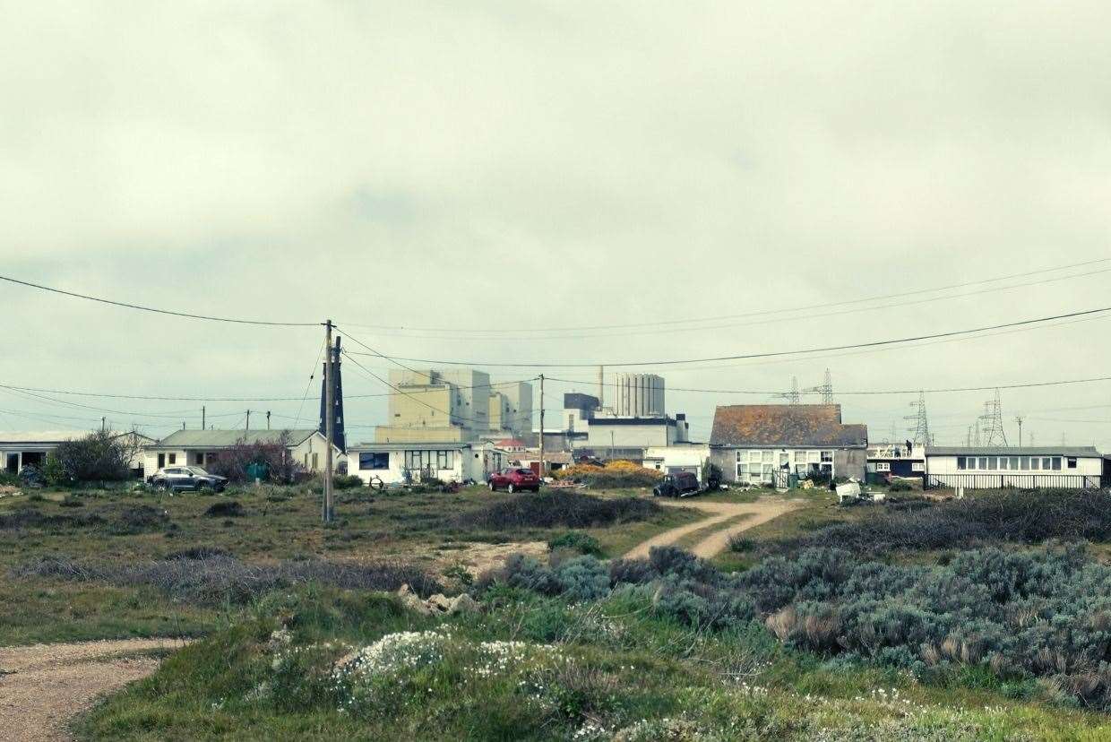 The power station looms large over the landscape