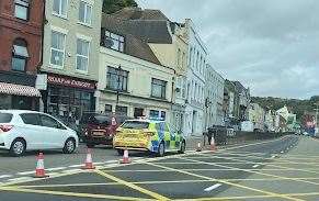 Snargate Street in Dover was cordoned off due to a suspicious package, which turned out to be a hoax