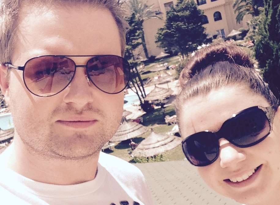 Nicole Harris and David Schofield the day before the terror attack in Tunisia