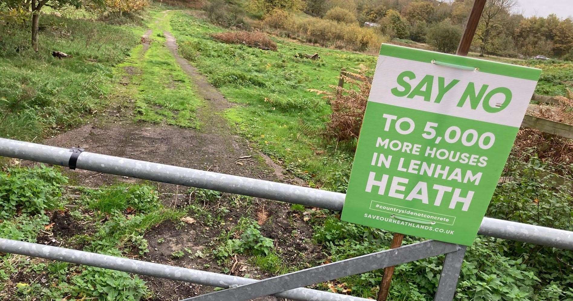 One of the many signs saying "no" to 5,000 homes at Lenham Heath