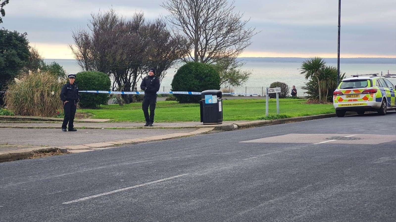 Police have put a cordon near Ramsgate's East Cliff promenade