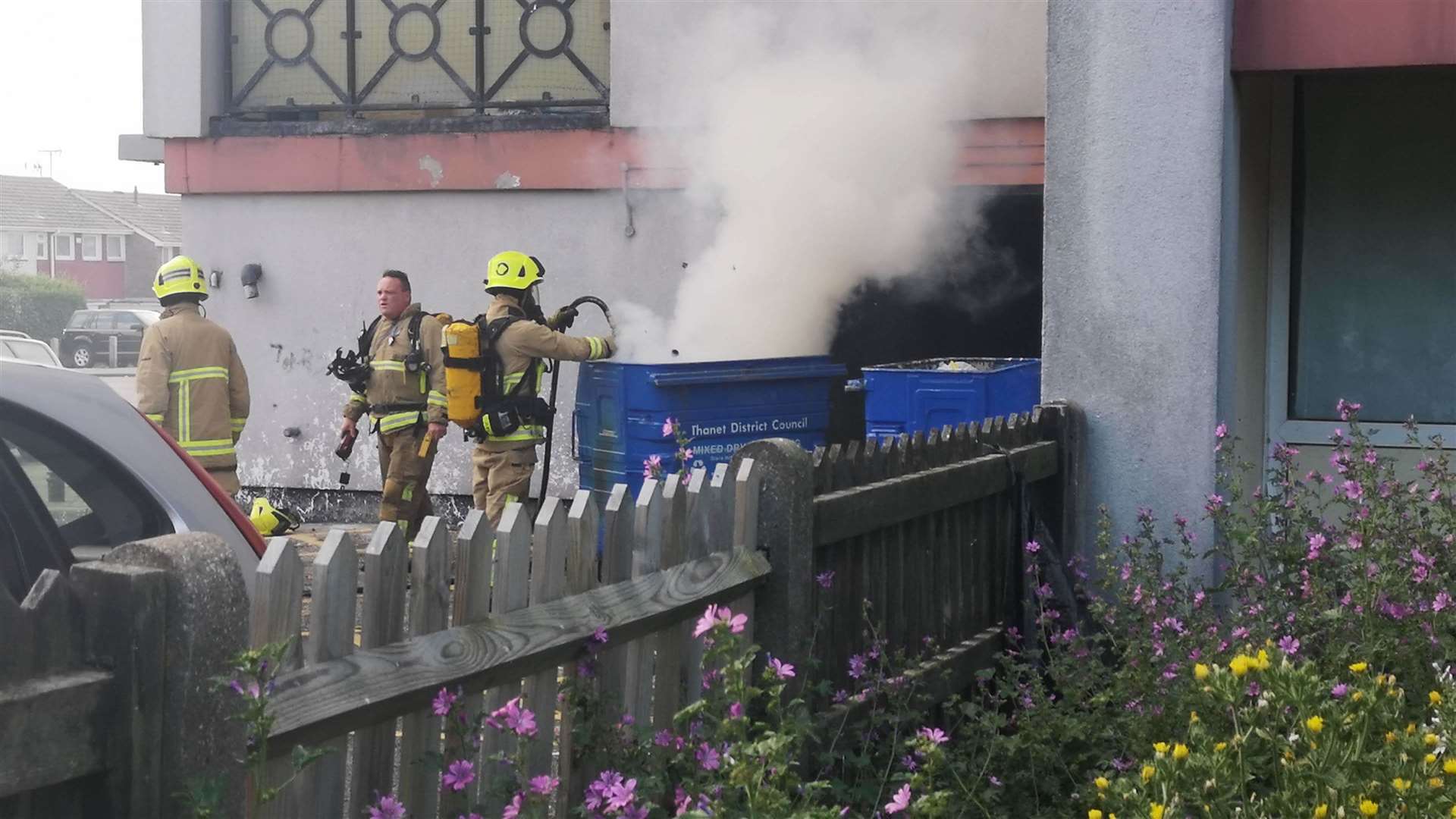 A bin blaze on Saturday. Pic: Li Jean-Luc Harris (13791403)