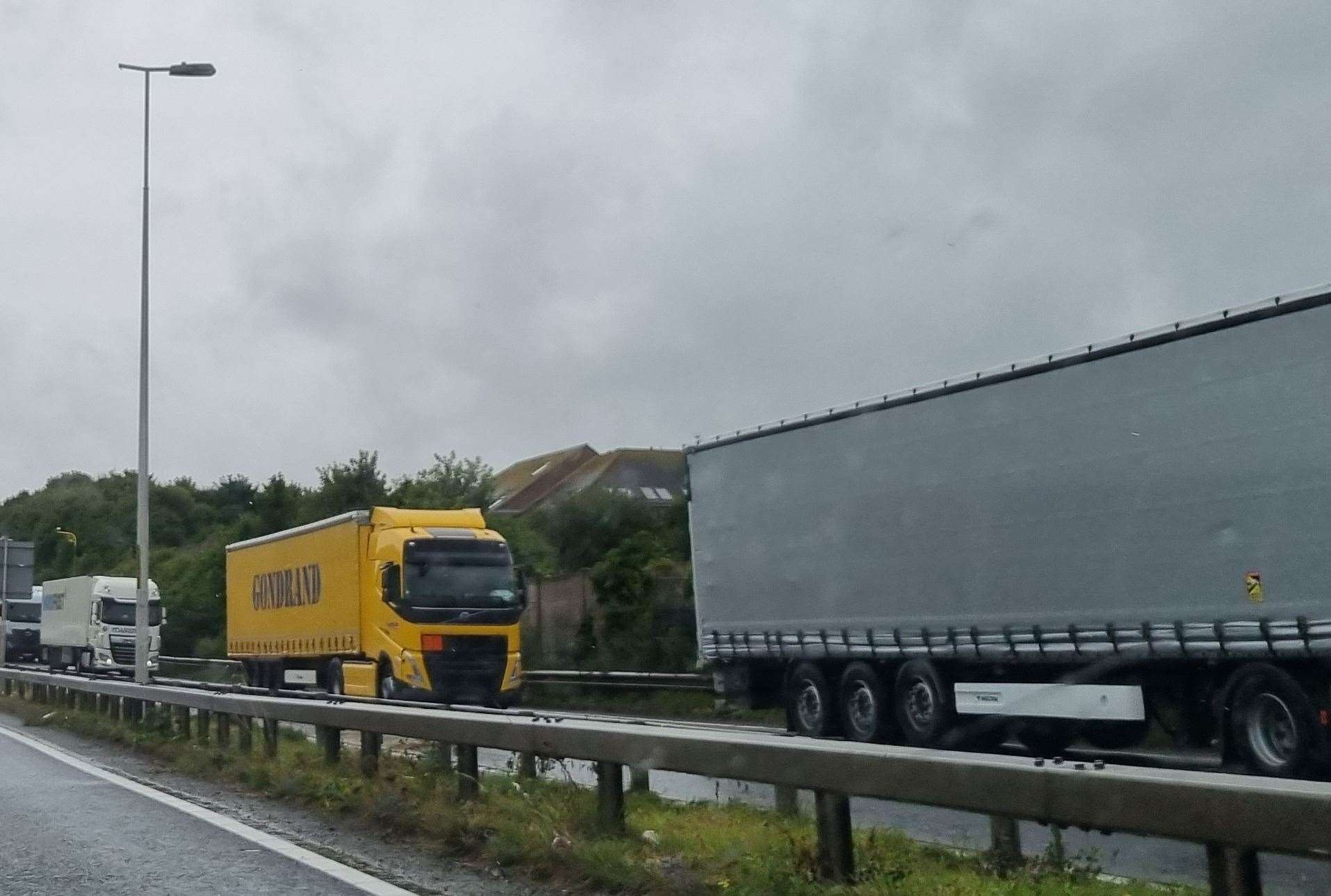 Lorries in Dover TAP directly outside Aycliffe on Saturday