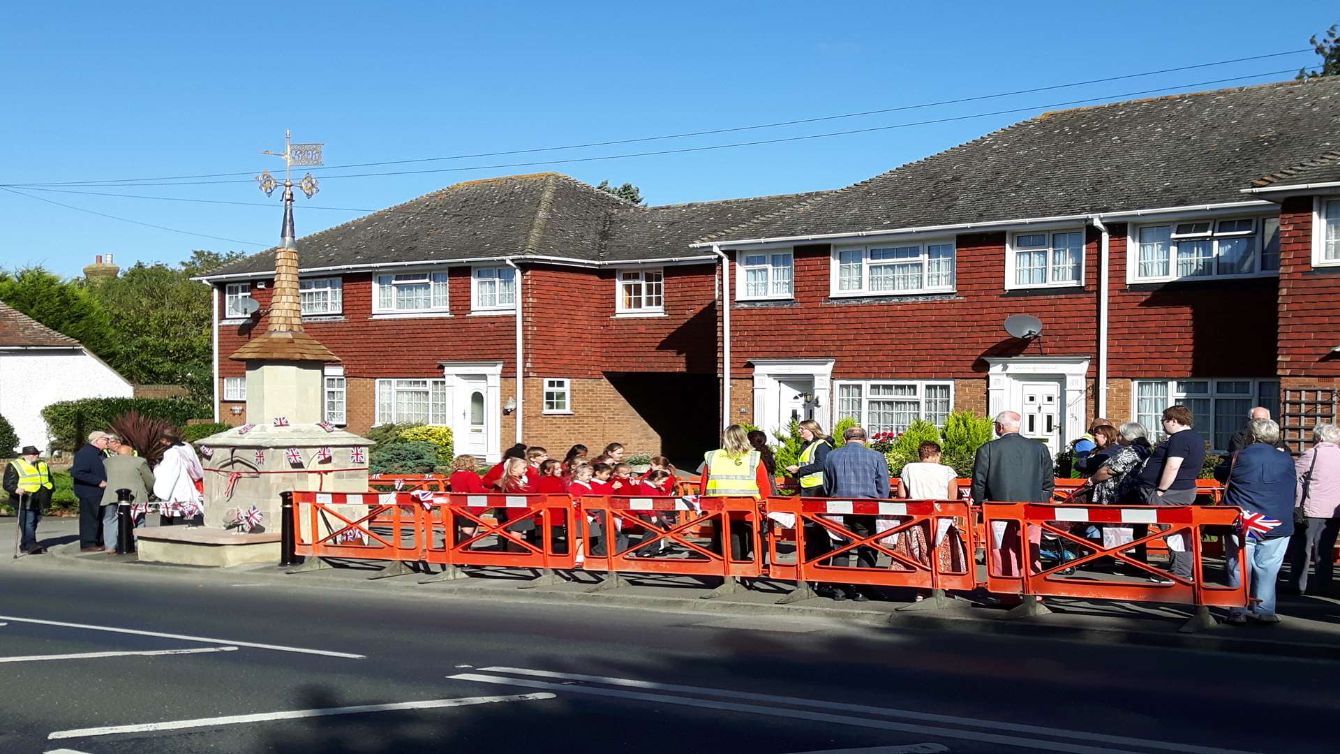 The re-dedication service for Teynham's commemorative pump