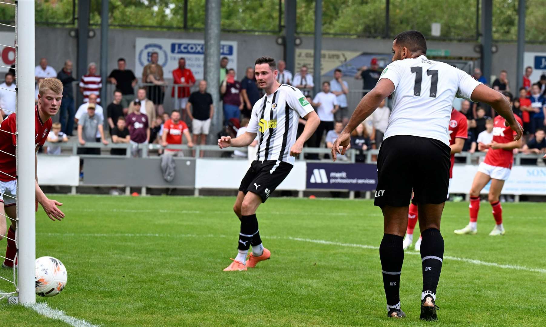 Lewis Manor scores for Dartford against Charlton last weekend. Picture: Keith Gillard