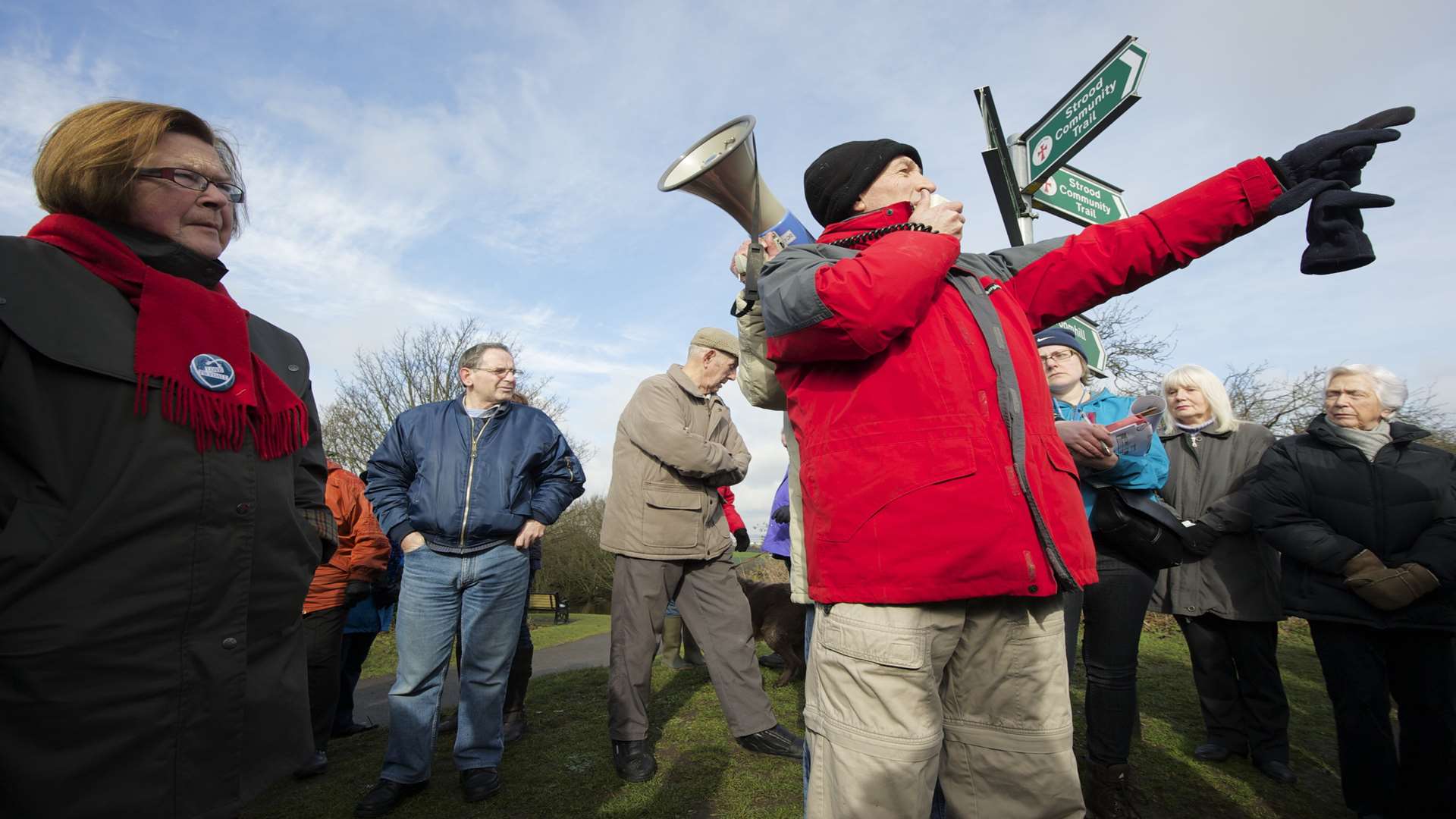 Resident Brian Simpson was first to address the crowd when councillors visited the site