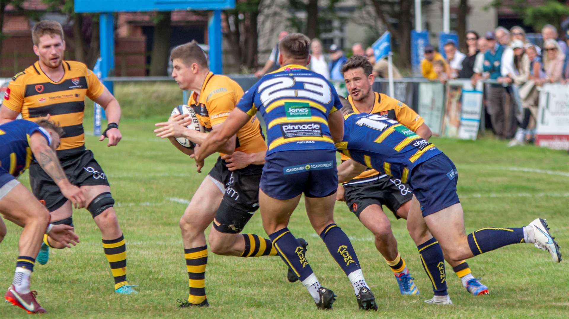 Aiden Moss at the heart of things for Canterbury Rugby Club at Worthing earlier on this season. Picture: Phillipa Hilton