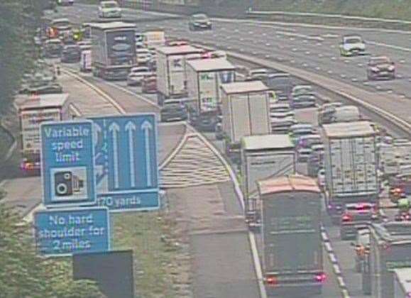 The incident has happened between Junction 4 and 5 on the M20 in Maidstone. Picture: National Highways