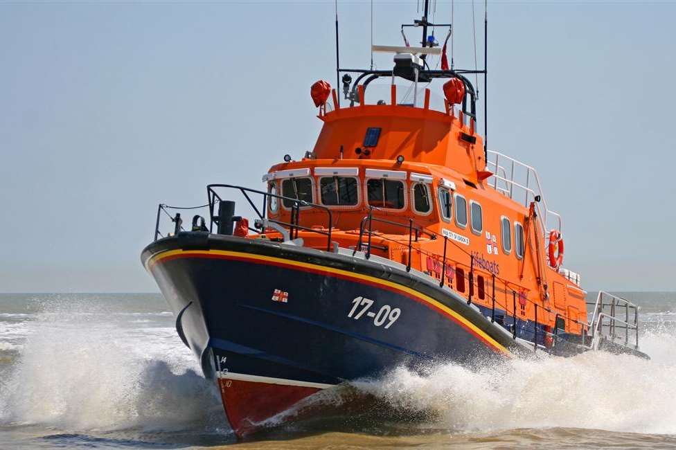 Dover lifeboat in action.