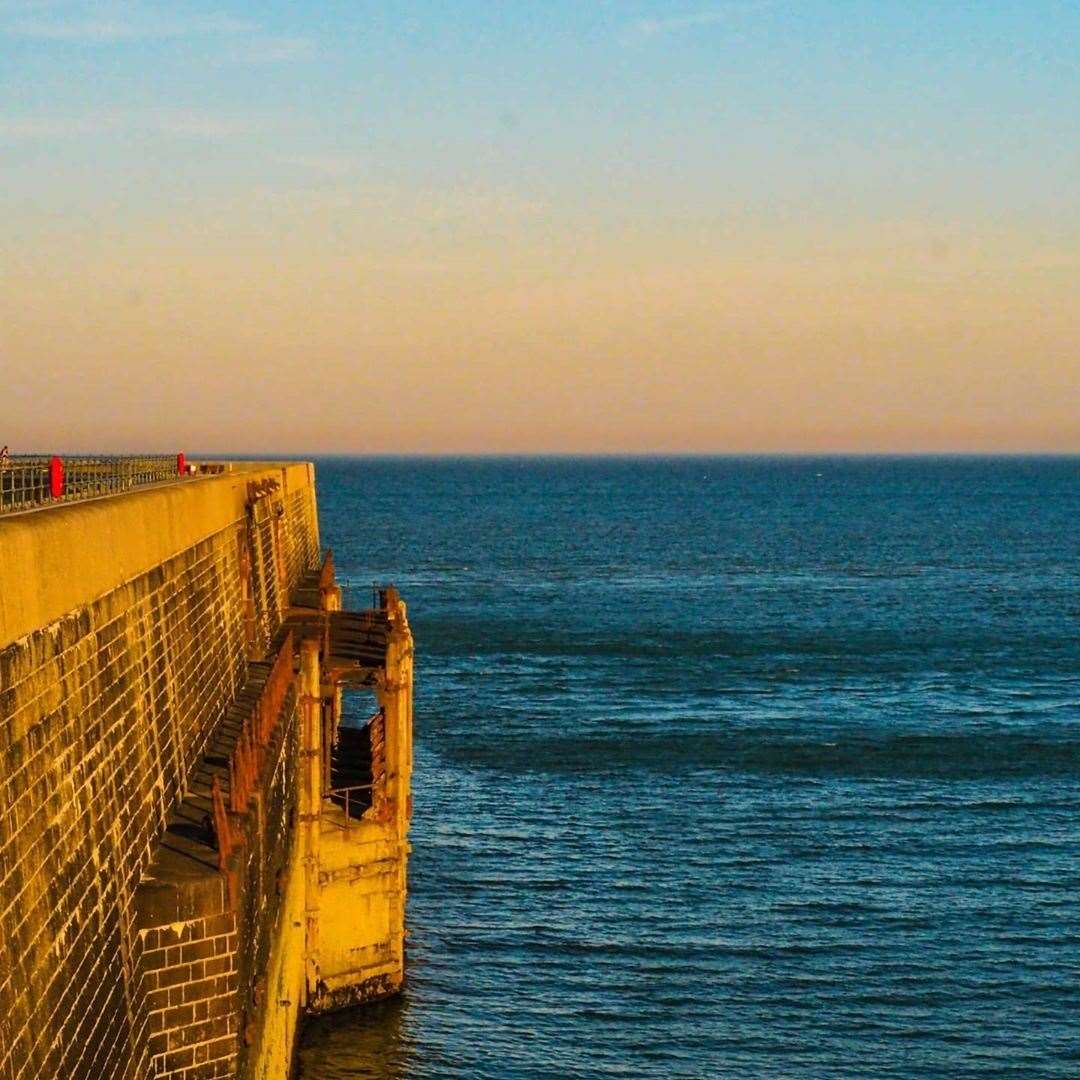 Folkestone Harbour Arm at sunset: Photo: jackmatts89 on Instagram