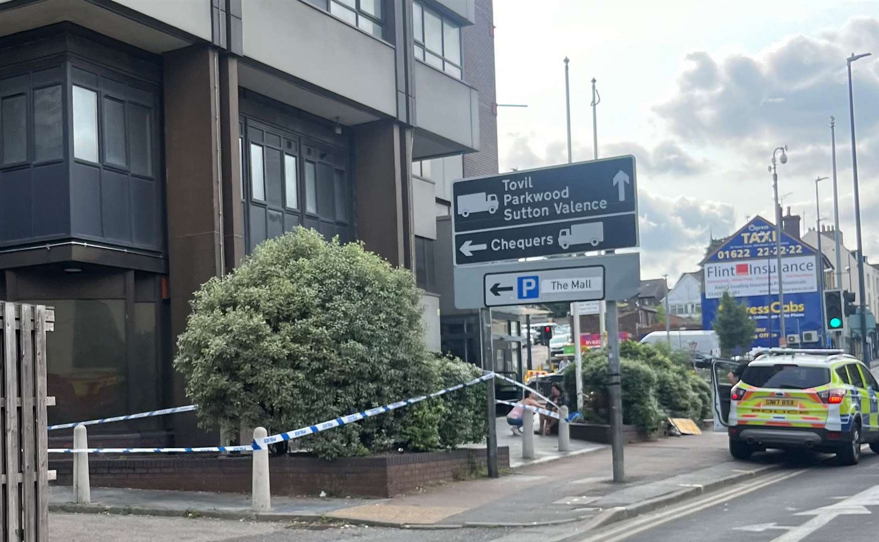 A police cordon was in place