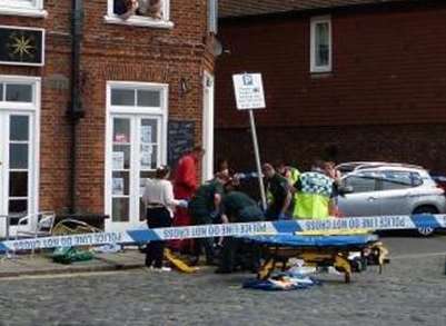 Emergency services outside the Captain's Table in Folkestone Picture: @Kent_999s