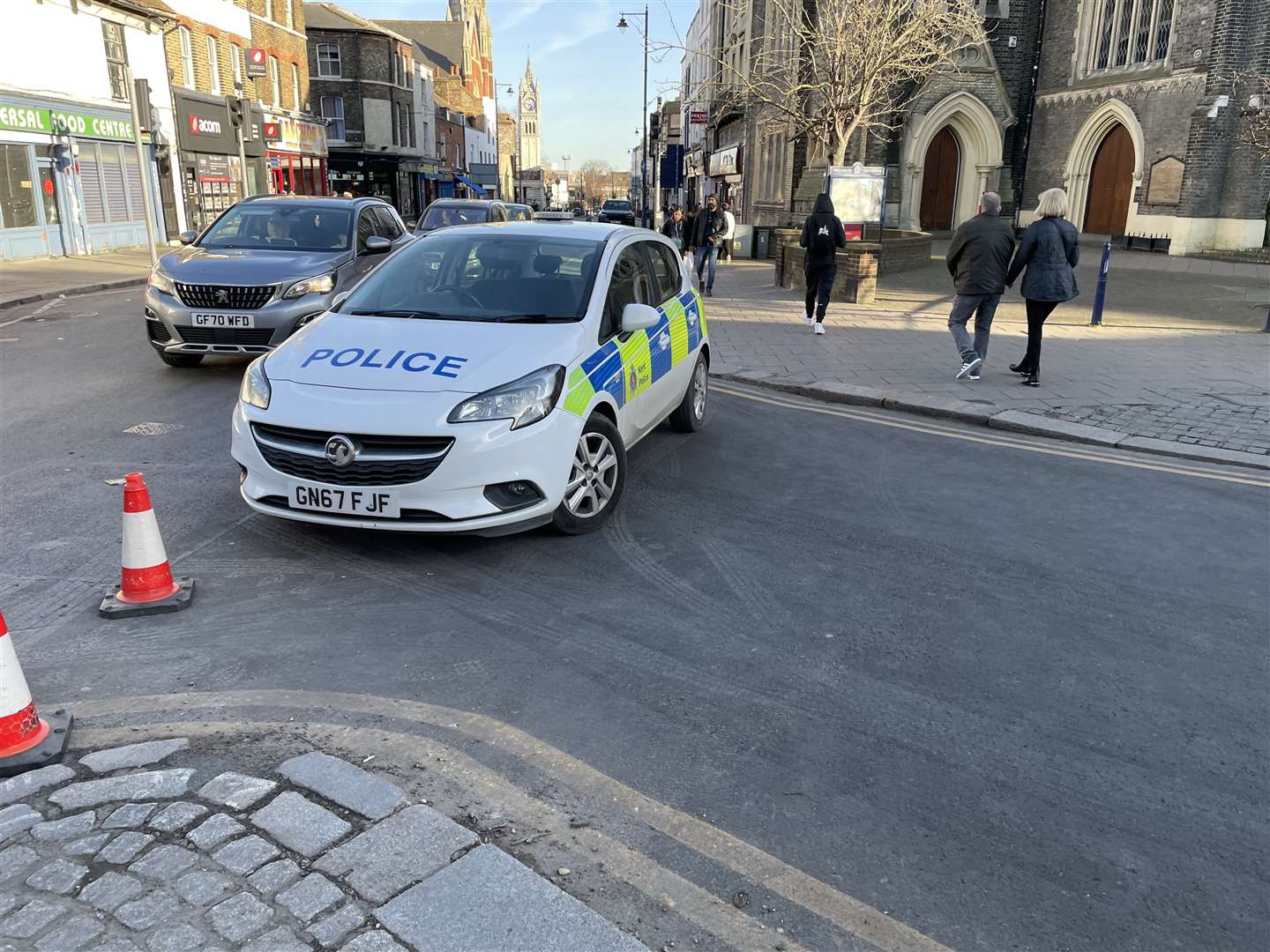 Officers at the scene. Picture: Alex Langridge