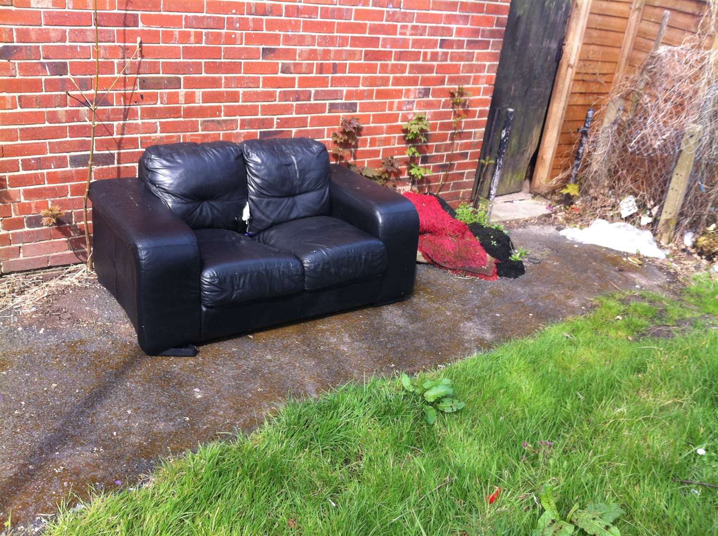 Furniture has been dumped beside a public walkway off Hamilton Road