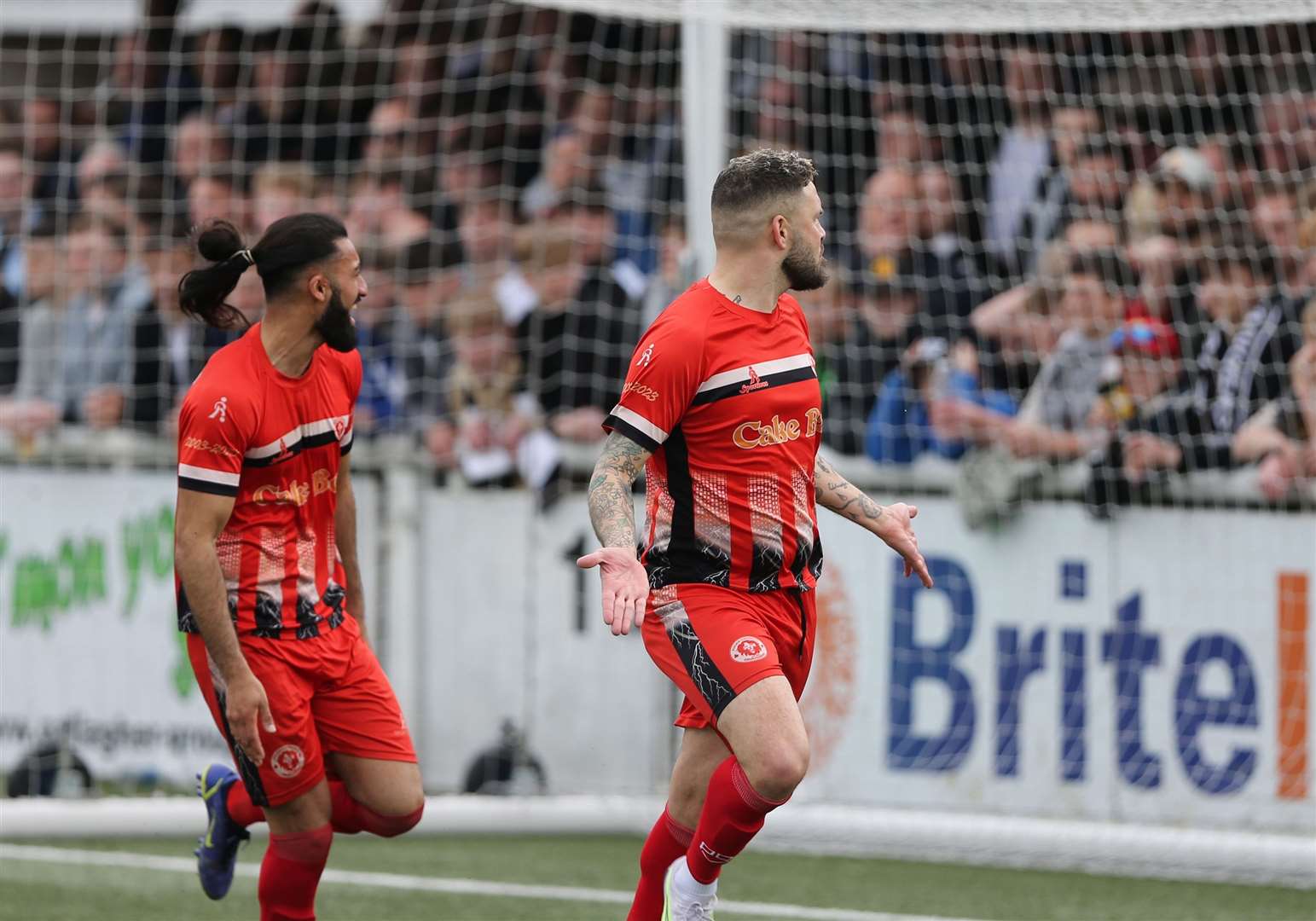 Paul Vines celebrates, having opened the scoring. Picture: PSP Images